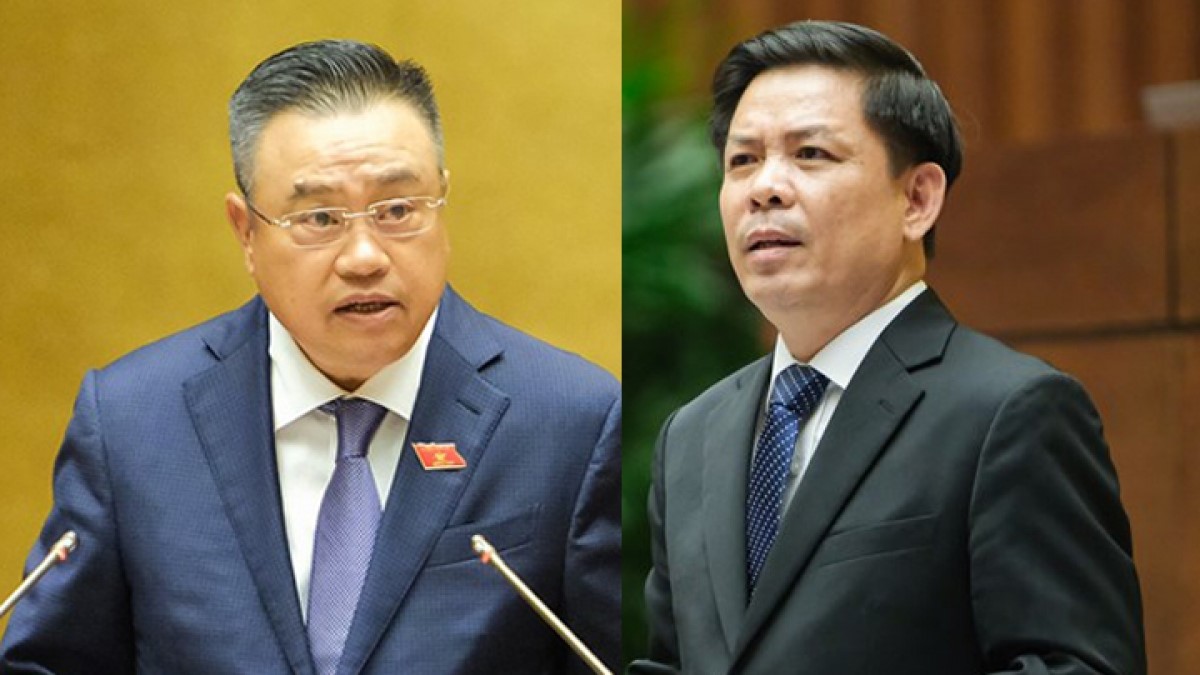Ông Trần Sỹ Thanh (trái) và ông Nguyễn Văn Thể vừa được Quốc hội miễn nhiệm và phê chuẩn miễn nhiệm tại Kỳ họp thứ 4