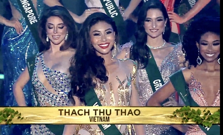 Thạch Thu Thảo trong đêm chung kết - Ảnh chụp màn hình