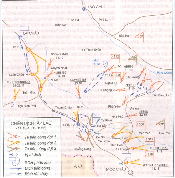            Sơ đồ Chiến dịch Tây Bắc năm 1952. Ảnh do Viện Lịch sử Quân sự cung cấp