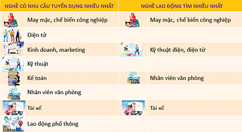 Thống kê nhu cầu tìm việc và nhu cầu tuyển dụng lao động.