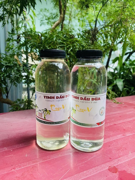 Thành phẩm tinh dầu dừa.