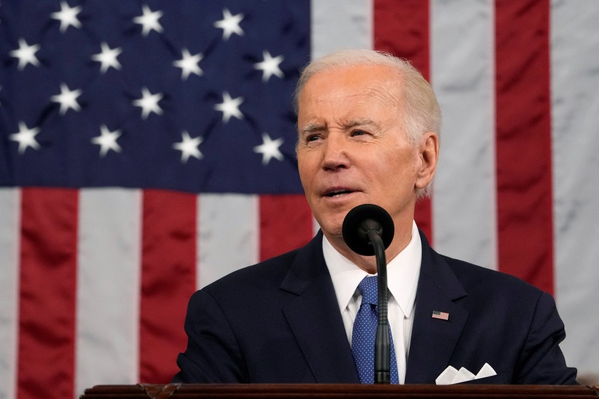 Tổng thống Mỹ Biden đọc Thông điệp Liên bang (Ảnh: Reuters).