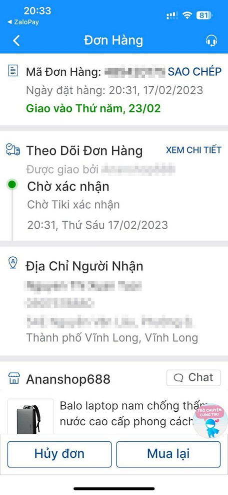 Khách hàng chốt mua sản phẩm online.