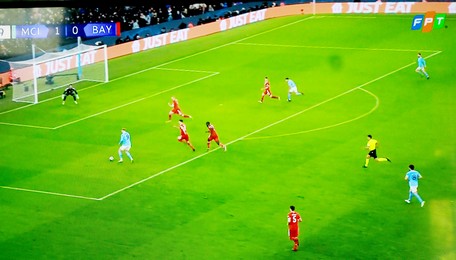 Haaland quá xuất sắc với 1 pha kiến tạo và ghi 1 bàn thắng, giúp Man City chiến thắng 3-0 trước Bayern Muich.Ảnh: Chụp màn hình