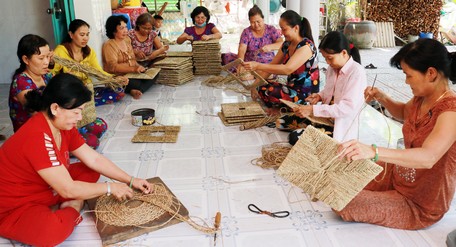 Đan thảm lục bình đã tương trợ nhiều người dân phát triển kinh tế. Ảnh minh họa