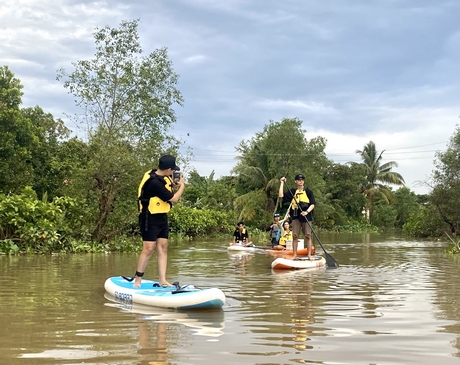 Chèo SUP len lỏi qua những con rạch dưới tán bần xanh mát